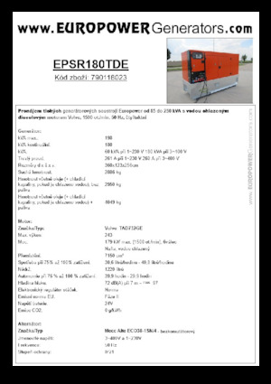 Diesel Generatoren Europower EPSR180TDE (MA)