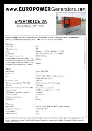 Diesel Generatoren Europower EPSR180TDE-3A (LS)