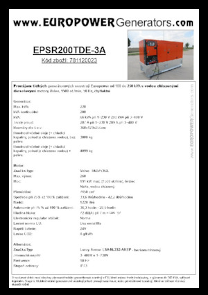 Diesel Generatoren Europower EPSR200TDE-3A (LS)