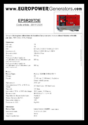 Diesel Generatoren Europower EPSR20TDE (LS)