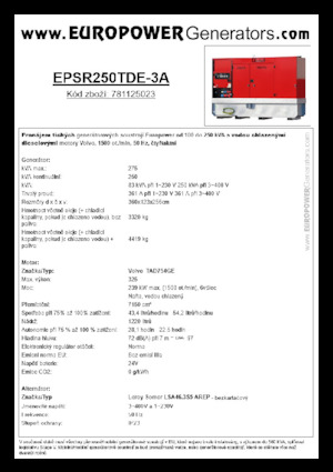 Diesel Generatoren Europower EPSR250TDE-3A (LS)