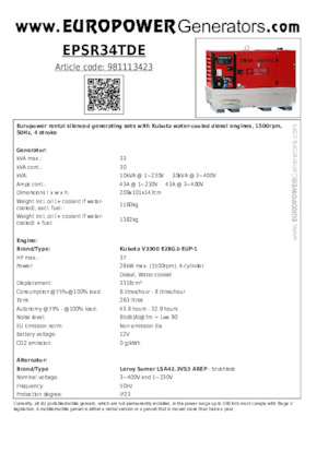 Diesel Generatoren Europower EPSR34TDE (LS)