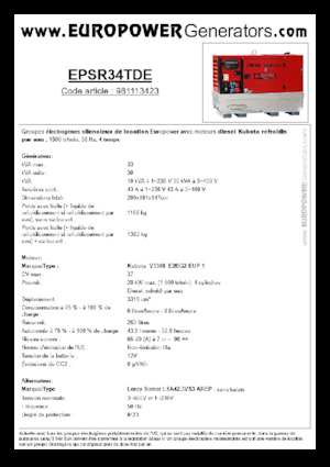 Diesel Generatoren Europower EPSR34TDE (LS)