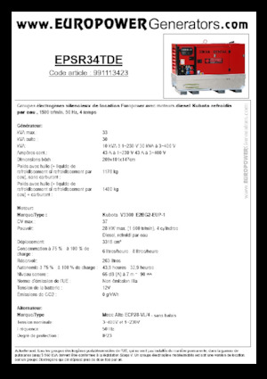 Diesel Generatoren Europower EPSR34TDE (MA)