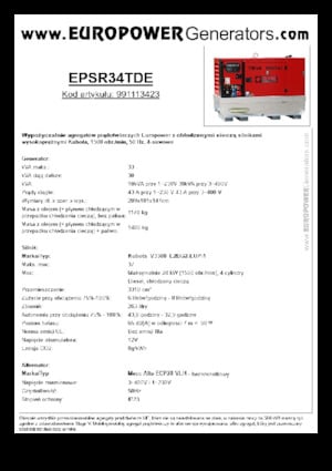 Diesel Generatoren Europower EPSR34TDE (MA)