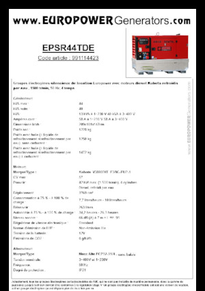 Diesel Generatoren Europower EPSR44TDE (MA)