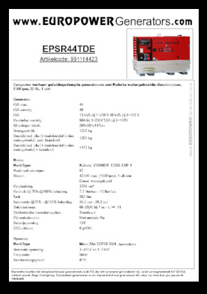 Diesel Generatoren Europower EPSR44TDE (MA)