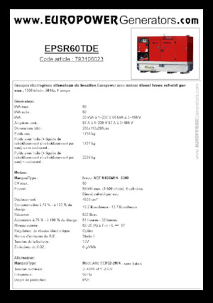 Diesel Generatoren Europower EPSR60TDE (MA)