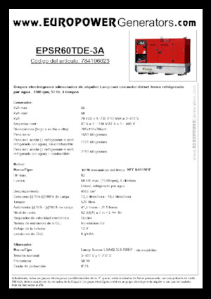 Diesel Generatoren Europower EPSR60TDE-3A (LS)