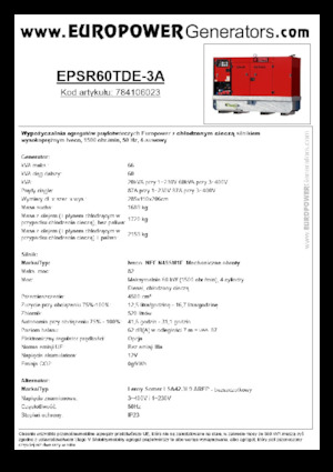 Diesel Generatoren Europower EPSR60TDE-3A (LS)