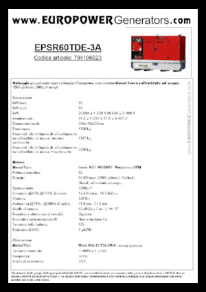 Diesel Generatoren Europower EPSR60TDE-3A (MA)