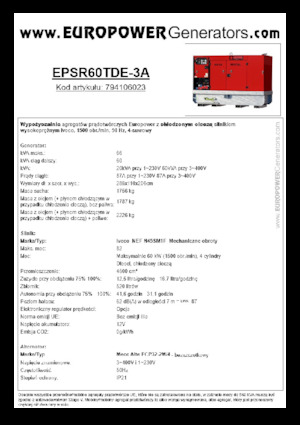 Diesel Generatoren Europower EPSR60TDE-3A (MA)