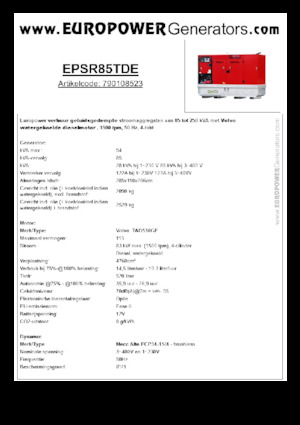 Diesel Generatoren Europower EPSR85TDE (MA)