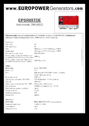 Diesel Generatoren Europower EPSR85TDE (MA)