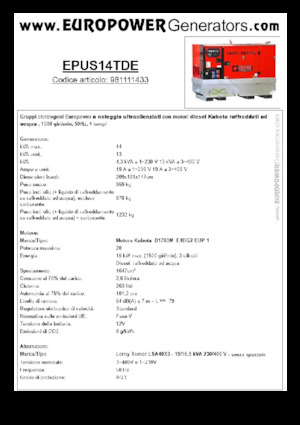 Diesel Generatoren Europower EPUS14TDE (LS)
