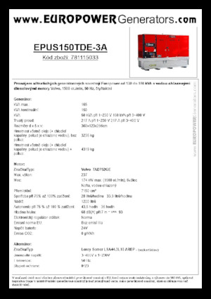 Diesel Generatoren Europower EPUS150TDE-3A (LS)
