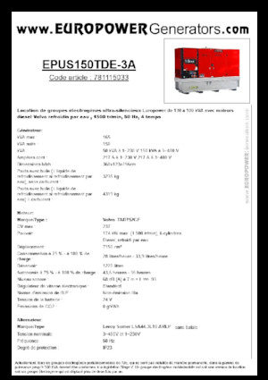 Diesel Generatoren Europower EPUS150TDE-3A (LS)
