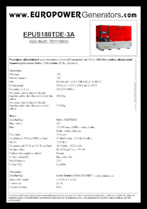 Diesel Generatoren Europower EPUS180TDE-3A (LS)