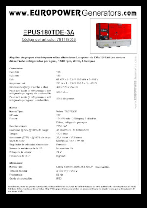 Diesel Generatoren Europower EPUS180TDE-3A (LS)