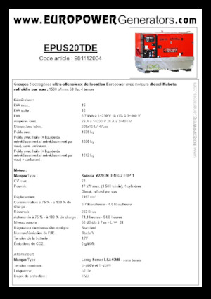 Diesel Generatoren Europower EPUS20TDE (LS)