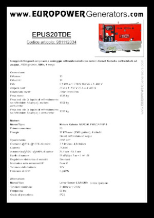 Diesel Generatoren Europower EPUS20TDE (LS)