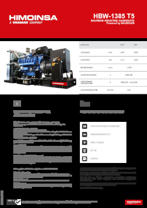 Diesel Generatoren HIMOINSA HBW-1385 T5