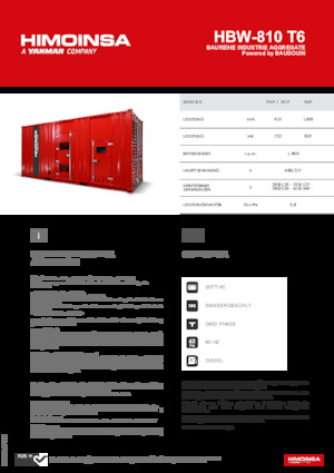 Diesel Generatoren HIMOINSA HBW-810 T6