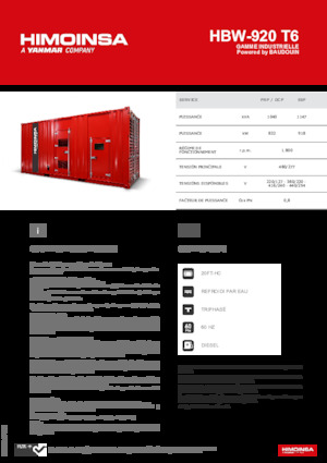 Diesel Generatoren HIMOINSA HBW-920 T6