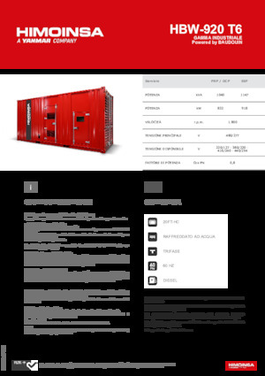 Diesel Generatoren HIMOINSA HBW-920 T6