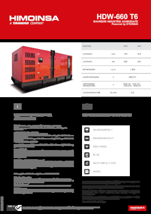 Diesel Generatoren HIMOINSA HDW-660 T6