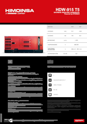 Diesel Generatoren HIMOINSA HDW-915 T5