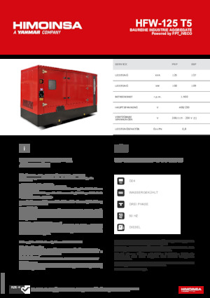 Diesel Generatoren HIMOINSA HFW-125 T5
