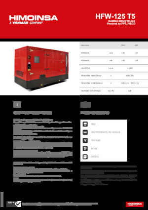 Diesel Generatoren HIMOINSA HFW-125 T5