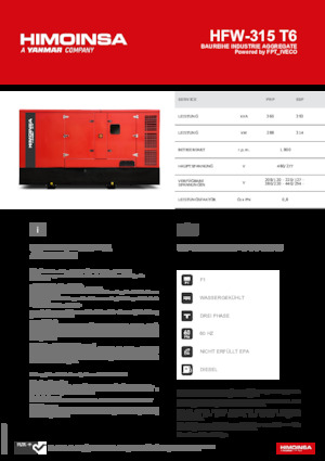 Diesel Generatoren HIMOINSA HFW-315 T6