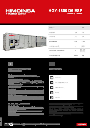 Diesel Generatoren HIMOINSA HGY-1850 D6 ESP
