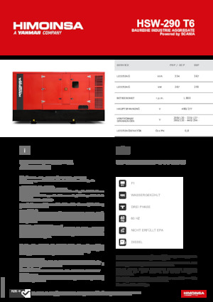 Diesel Generatoren HIMOINSA HSW-290 T6