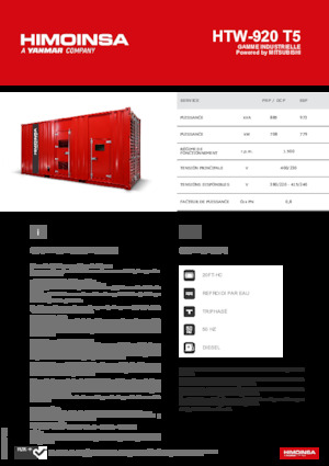 Diesel Generatoren HIMOINSA HTW-920 T5