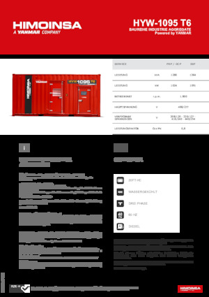 Diesel Generatoren HIMOINSA HYW-1095 T6