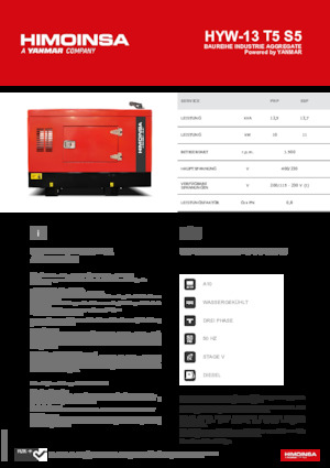 Diesel Generatoren HIMOINSA HYW-13 T5 S5