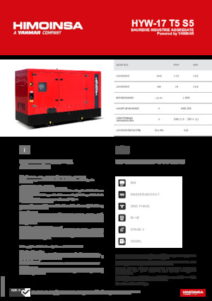 Diesel Generatoren HIMOINSA HYW-17 T5 S5