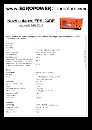 Diesel Generatoren Europower New Boy EPS123DE (S)