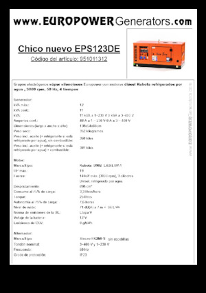Diesel Generatoren Europower New Boy EPS123DE (S)