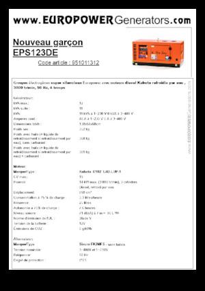 Diesel Generatoren Europower New Boy EPS123DE (S)