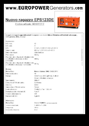 Diesel Generatoren Europower New Boy EPS123DE (S)