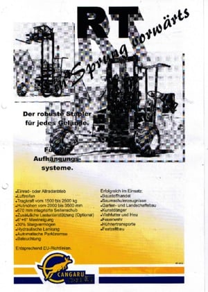 Heftrucks op diesel Cangaru / Transmanut RT 6D6.4.2028 F