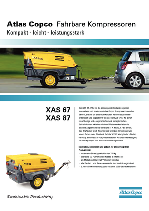 Mobiele Perslucht Compressors - diesel, elektrisch, benzine Atlas Copco XAS 67 Dd