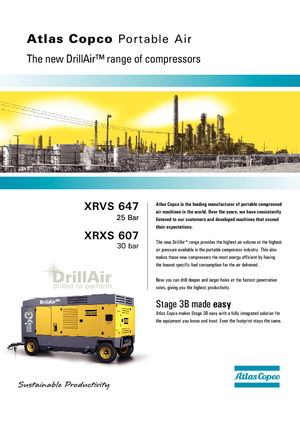 Mobiele Perslucht Compressors - diesel, elektrisch, benzine Atlas Copco XRXS 607 CD