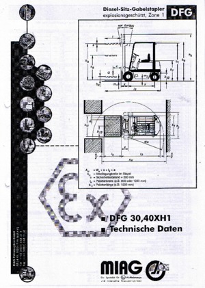 Explosieveilige dieselvorkheftrucks Miag DFG 40 XH 1