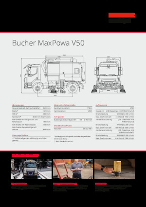 Veegwagens met dubbele werking Bucher-Schörling MaxPowa V50m