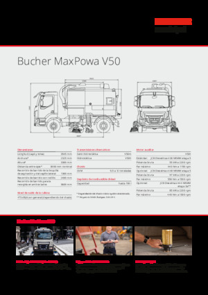Veegwagens met dubbele werking Bucher-Schörling MaxPowa V50m